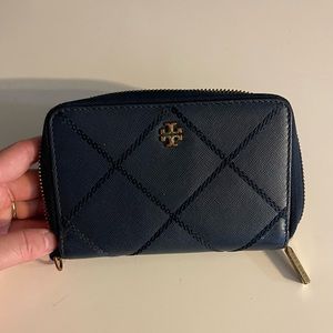 Tory Burch Navy Zip Wallet